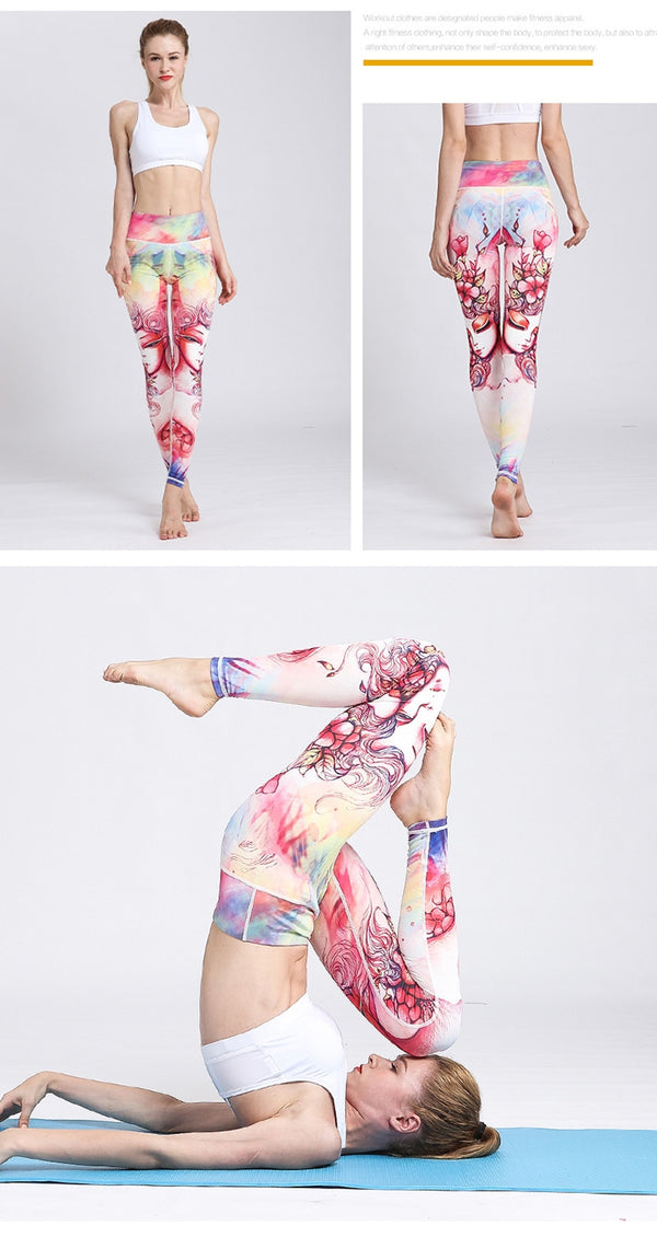 Women Fitness Yoga Pants The Zodiac Print Sport Tights Slim High waist | Vimost Shop.