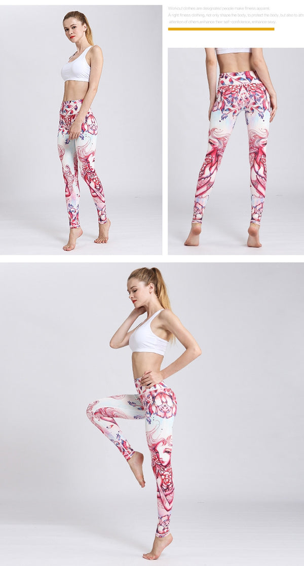 Women Fitness Yoga Pants The Zodiac Print Sport Tights Slim High waist | Vimost Shop.