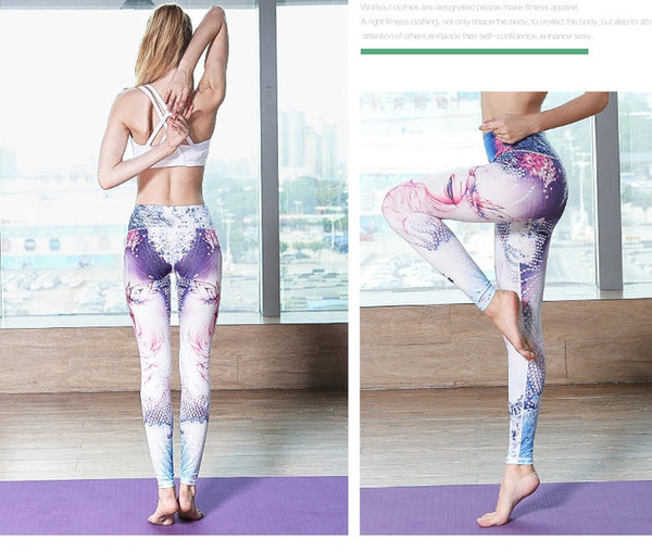 Women Fitness Yoga Pants The Zodiac Print Sport Tights Slim High waist | Vimost Shop.