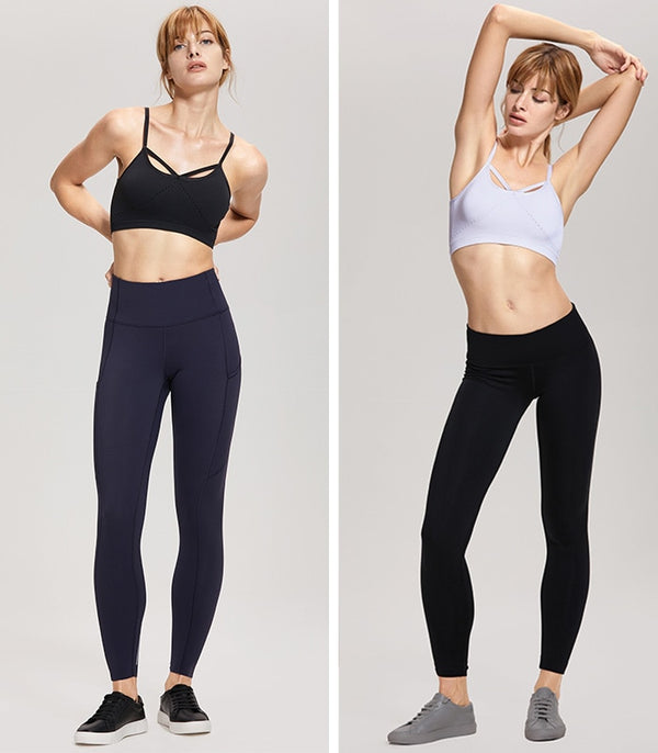 Women's Removable Pads Cross Strappy Back Seamless Yoga Bra Top