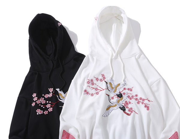 Flower Animal Embroidery Pullover Hoodie Men Chinese Style Casual Hoodies Sweatshirts Fashion Hip Hop Streetwear | Vimost Shop.