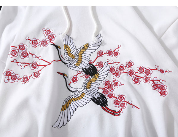 Flower Animal Embroidery Pullover Hoodie Men Chinese Style Casual Hoodies Sweatshirts Fashion Hip Hop Streetwear | Vimost Shop.