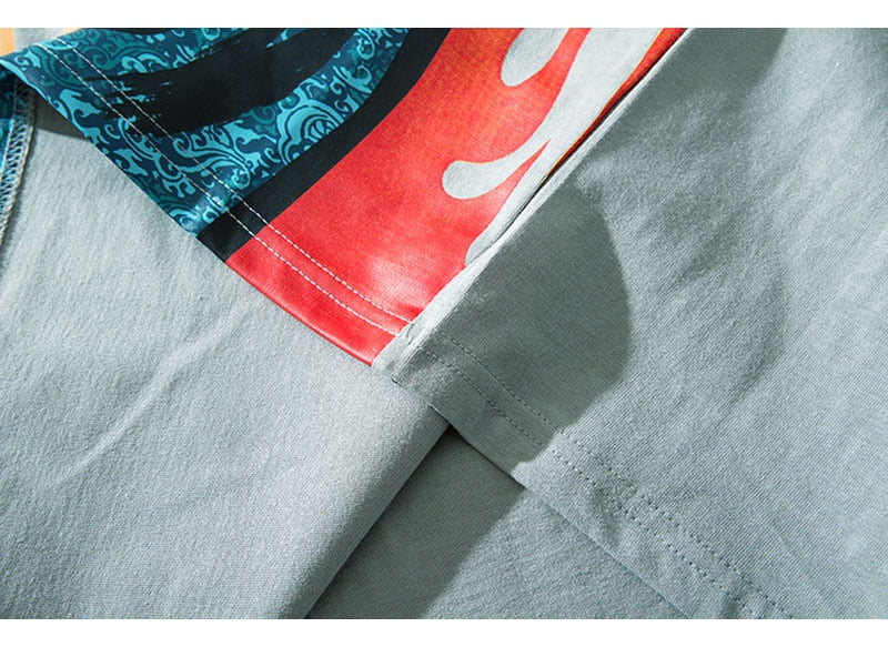 Men Japanese Printed Men's Tee Shirts O-neck T Shirt | Vimost Shop.