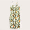 Allover Pineapple Tropical Print Cami Dress Multicolor Sleeveless Sheath Mini Dresses Women Summer Vacation Beach Dress | Vimost Shop.