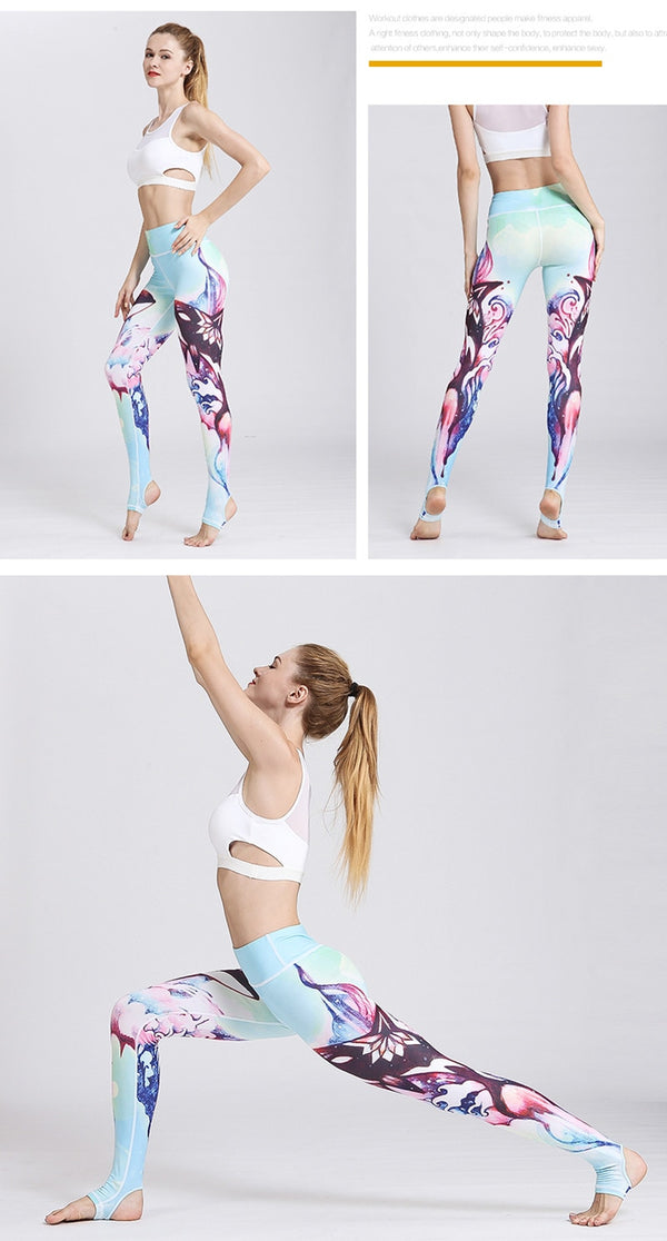 Women Leggings Gym Elastic Prints Long Tights | Vimost Shop.