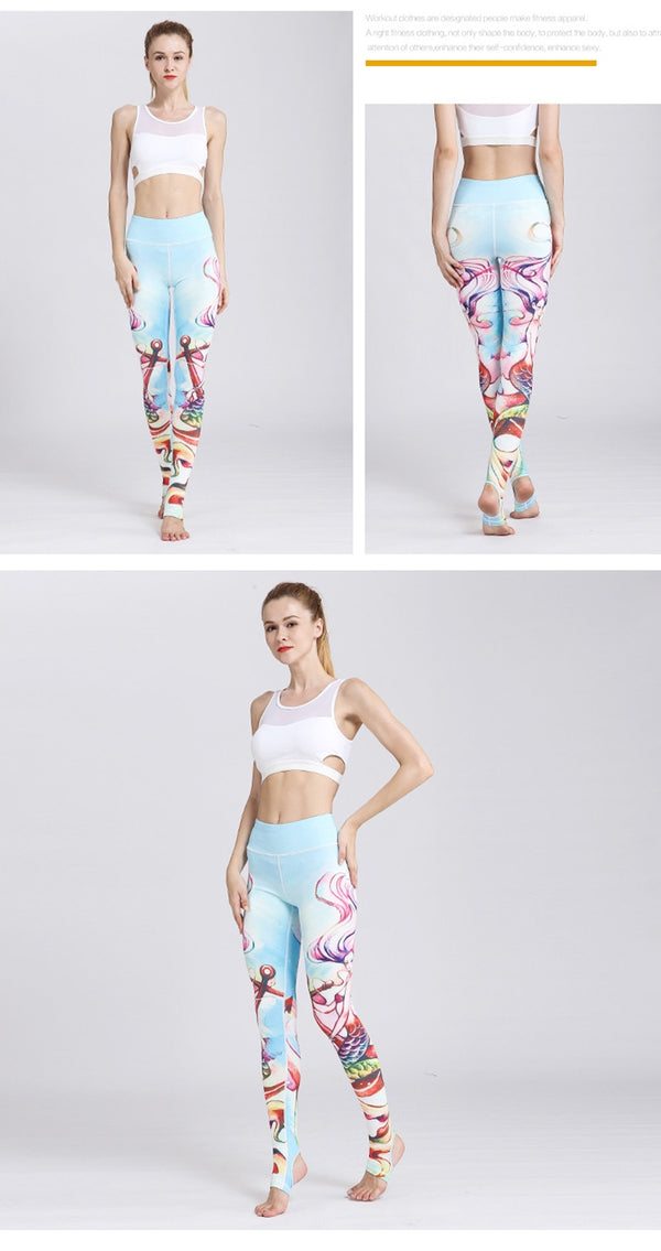 Women Leggings Gym Elastic Prints Long Tights | Vimost Shop.