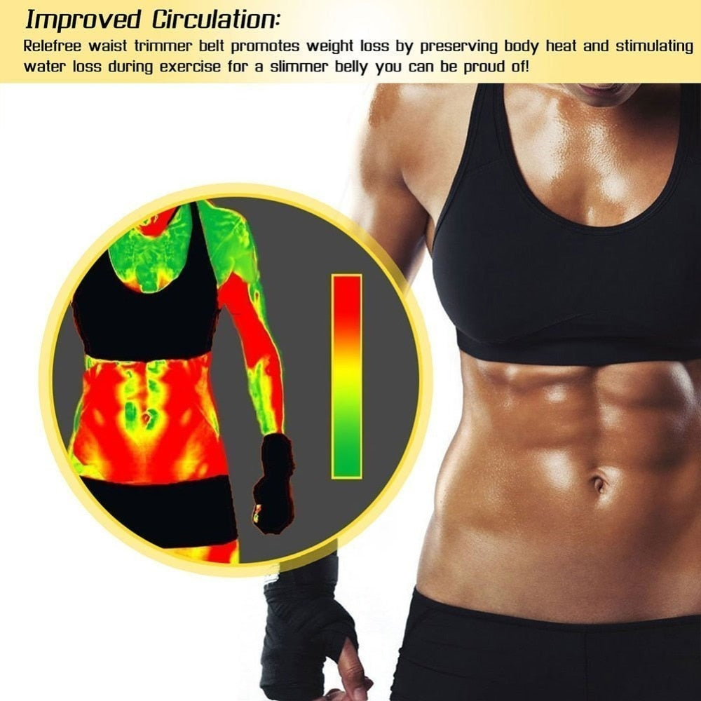 Waist Trimmer Sweat Belt Weight Loss Waist Trainer Slimming Belt for Men and Women Fat Burner Low Back Support Mens Shaper | Vimost Shop.