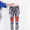 Halloween Sugar Skull Leggings For Women Girl Rose Print Fantastic Workout Party Ankle Pant | Vimost Shop.