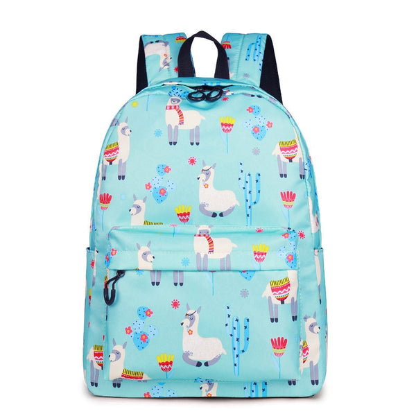 Animal 3D Print Cute Alpaca Flower School Backpack | Vimost Shop.