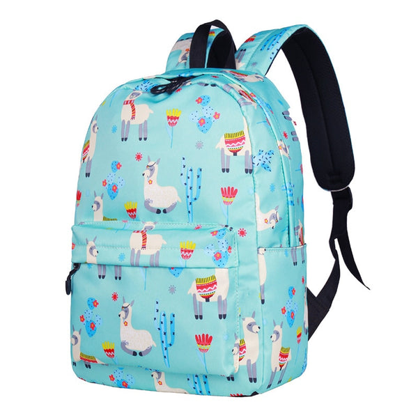 Animal 3D Print Cute Alpaca Flower School Backpack | Vimost Shop.