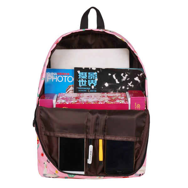 Animal 3D Print Cute Alpaca Flower School Backpack | Vimost Shop.