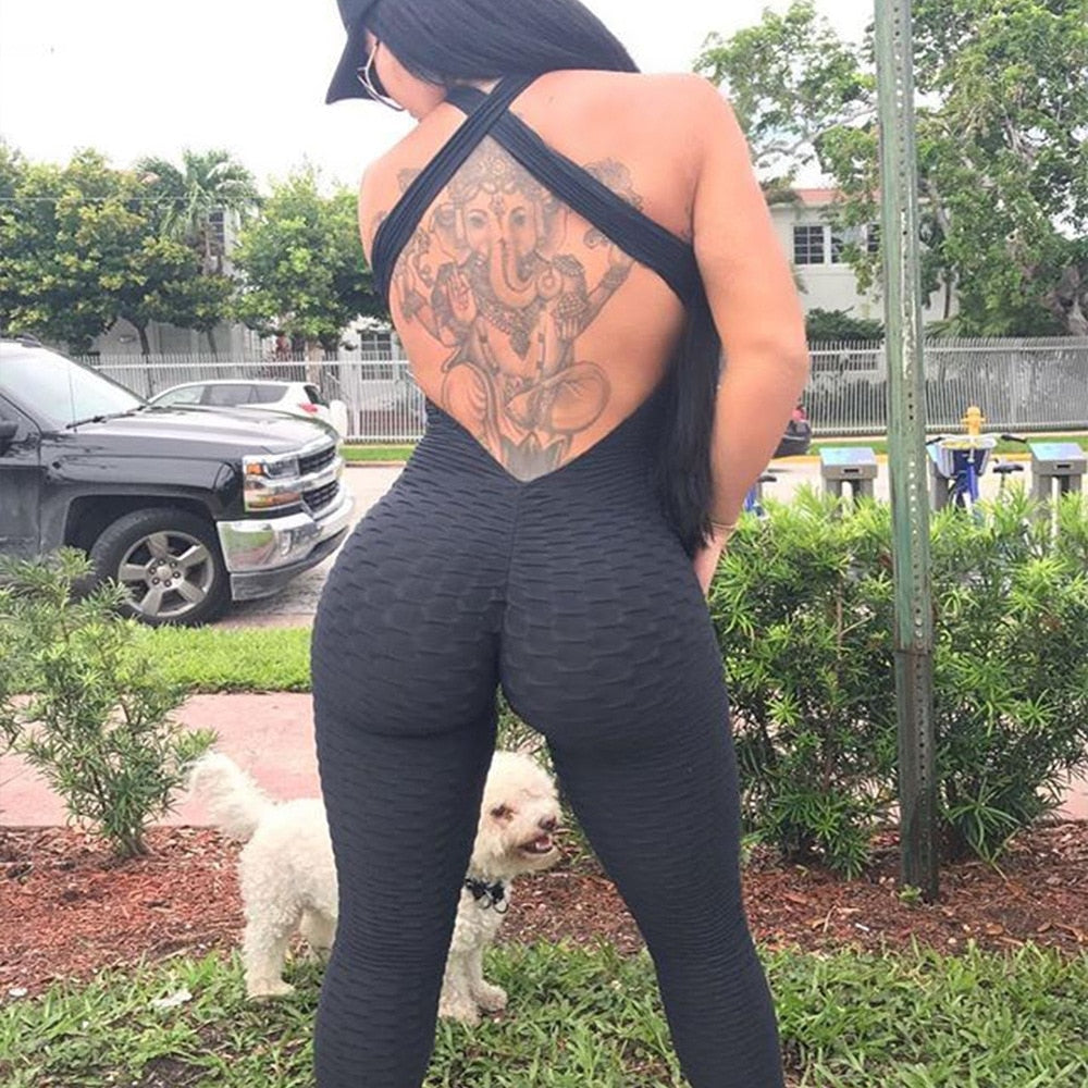 Female Yoga Set Women Tracksuit Sexy Jumpsuit 1PC Workout Gym | Vimost Shop.