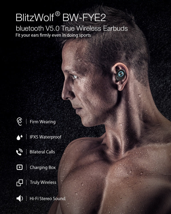 True Wireless Earphone bluetooth V5.0 Earbuds Sports Earpiece Hi-Fi Stereo Sound Calls Headset Earphone | Vimost Shop.