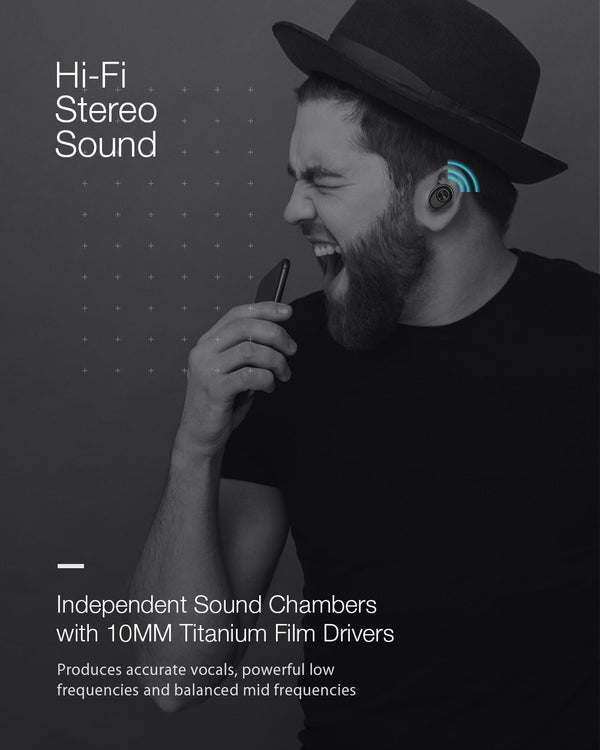 True Wireless Earphone bluetooth V5.0 Earbuds Sports Earpiece Hi-Fi Stereo Sound Calls Headset Earphone | Vimost Shop.