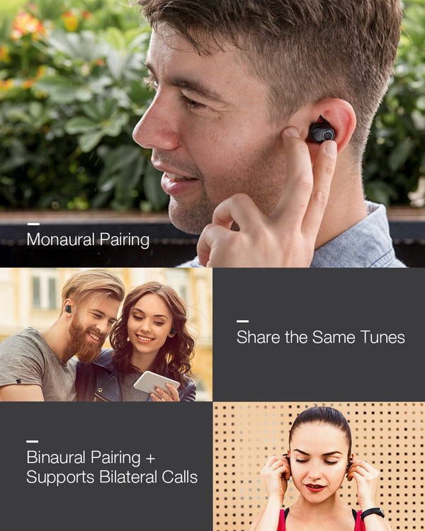 True Wireless Earphone bluetooth V5.0 Earbuds Sports Earpiece Hi-Fi Stereo Sound Calls Headset Earphone | Vimost Shop.