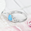 Elegant 925 Sterling Silver Braided Ring with Oval White Pink Blue Opal Stone Wedding Engagement Rings for Women | Vimost Shop.