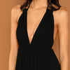 Night Out Deep V Neck Open Back Plunging Halter Sleeveless High Waist Neck Dress Summer Sexy Women Dresses | Vimost Shop.