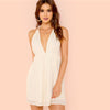 Night Out Deep V Neck Open Back Plunging Halter Sleeveless High Waist Neck Dress Summer Sexy Women Dresses | Vimost Shop.