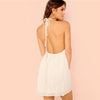 Night Out Deep V Neck Open Back Plunging Halter Sleeveless High Waist Neck Dress Summer Sexy Women Dresses | Vimost Shop.