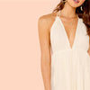Night Out Deep V Neck Open Back Plunging Halter Sleeveless High Waist Neck Dress Summer Sexy Women Dresses | Vimost Shop.