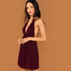 Night Out Deep V Neck Open Back Plunging Halter Sleeveless High Waist Neck Dress Summer Sexy Women Dresses | Vimost Shop.