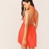 Night Out Deep V Neck Open Back Plunging Halter Sleeveless High Waist Neck Dress Summer Sexy Women Dresses | Vimost Shop.