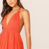Night Out Deep V Neck Open Back Plunging Halter Sleeveless High Waist Neck Dress Summer Sexy Women Dresses | Vimost Shop.