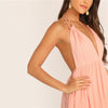 Night Out Deep V Neck Open Back Plunging Halter Sleeveless High Waist Neck Dress Summer Sexy Women Dresses | Vimost Shop.