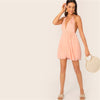 Night Out Deep V Neck Open Back Plunging Halter Sleeveless High Waist Neck Dress Summer Sexy Women Dresses | Vimost Shop.