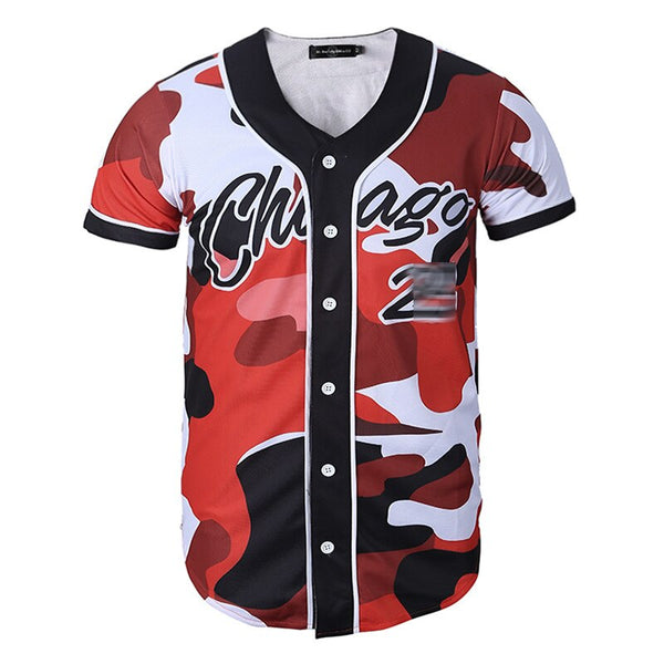 Short Sleeve T shirt Men Baseball Jersey Sport Slim Fit V Neck T-shirts Streetwear European Mens | Vimost Shop.