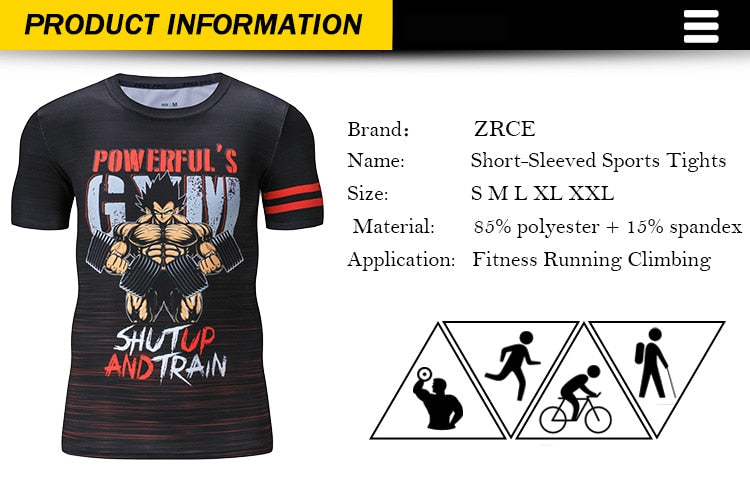 Men 3d Printer Camiseta Dragon Ball T Shirt Fashion O-neck Male Streewear Hip Hop Clothing Causal Workout Tees | Vimost Shop.