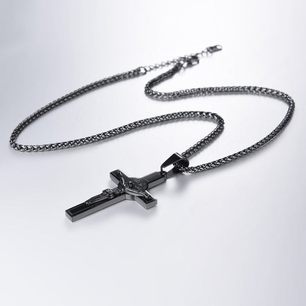 Jesus Piece Latin Cross Pendant Necklace Christmas Gift Gold Color 316L Stainless Steel For Men Chain Christian Jewelry | Vimost Shop.