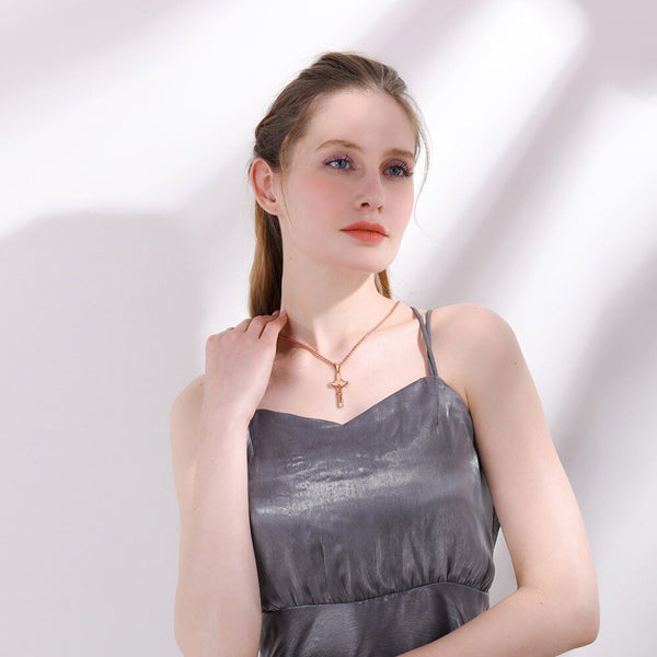 Jesus Piece Latin Cross Pendant Necklace Christmas Gift Gold Color 316L Stainless Steel For Men Chain Christian Jewelry | Vimost Shop.