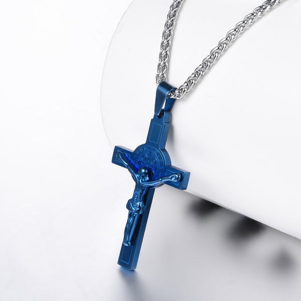 Jesus Piece Latin Cross Pendant Necklace Christmas Gift Gold Color 316L Stainless Steel For Men Chain Christian Jewelry | Vimost Shop.