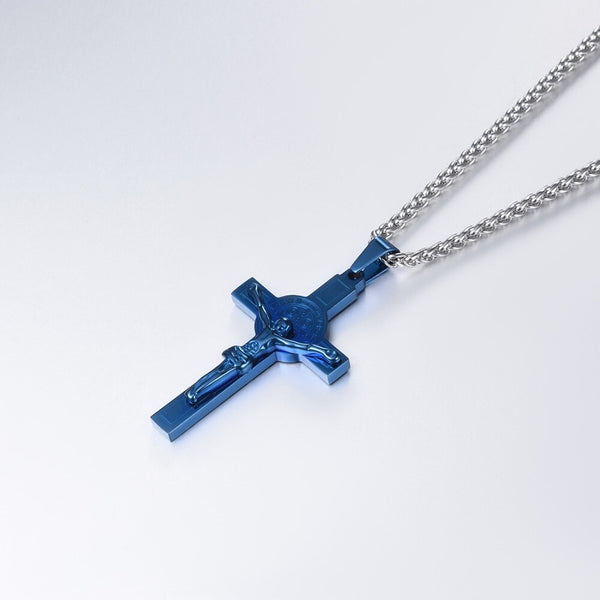 Jesus Piece Latin Cross Pendant Necklace Christmas Gift Gold Color 316L Stainless Steel For Men Chain Christian Jewelry | Vimost Shop.