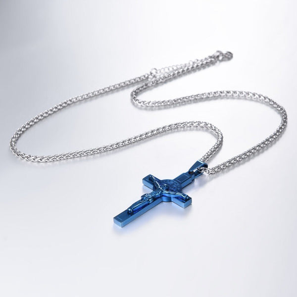 Jesus Piece Latin Cross Pendant Necklace Christmas Gift Gold Color 316L Stainless Steel For Men Chain Christian Jewelry | Vimost Shop.