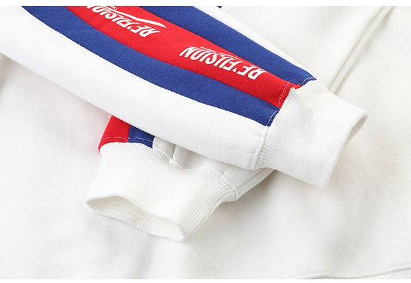 Men Side Letter Fleece Hooded Pullover Street Fashion Hip Hop | Vimost Shop.
