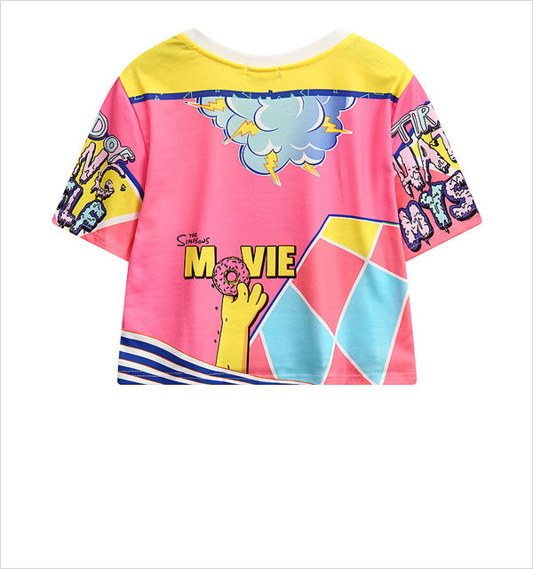 Women Cartoon Printed Girl Donuts O-neck T Shirts | Vimost Shop.