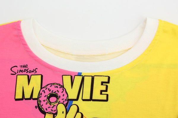Women Cartoon Printed Girl Donuts O-neck T Shirts | Vimost Shop.