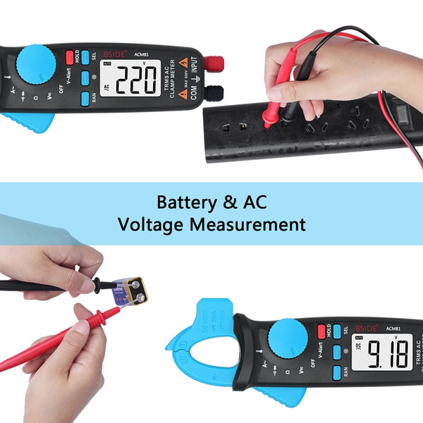 ACM81 Digital Clamp Meter Auto-Rang TRMS 1mA Accuracy 200A Current DC AC Multimeter Vol Ohm Diode Temperature NCV Tester | Vimost Shop.