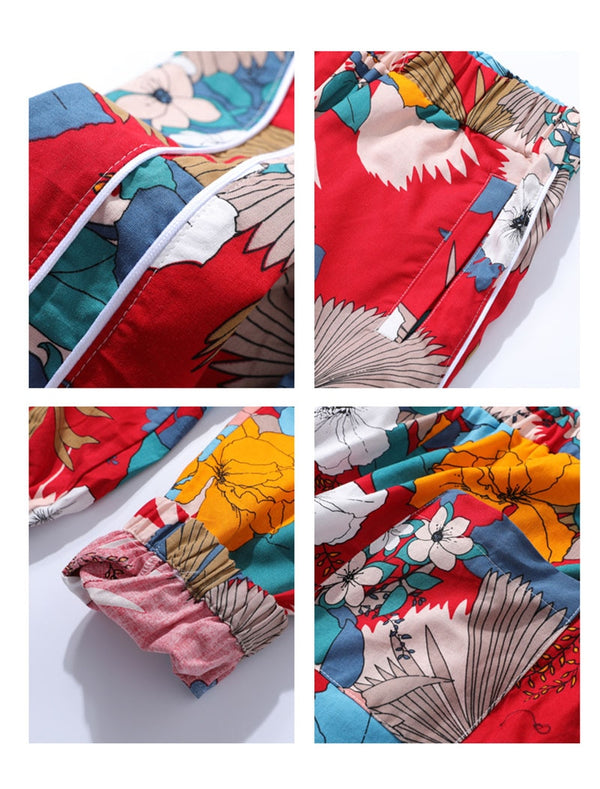 Men Floral Printed Pants Track Pants Straight Elastic Waist Fashion High Steet Joggers Sweatpants | Vimost Shop.