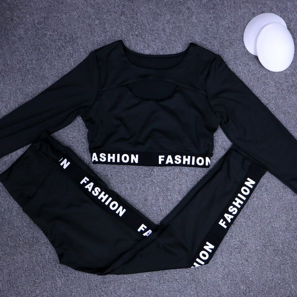 Women Fashion Letter Sport Leggings Bras Yoga Set Fitness Gym Wear | Vimost Shop.