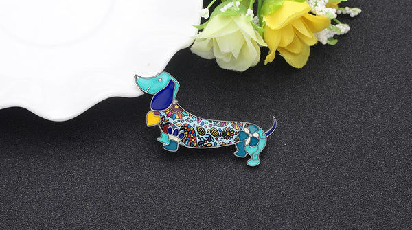 Statement Alloy Enamel Smile Dachshund Dog Brooches Clothes Scarf Decoration Jewelry Pin For Women Girls Gift Bijoux | Vimost Shop.