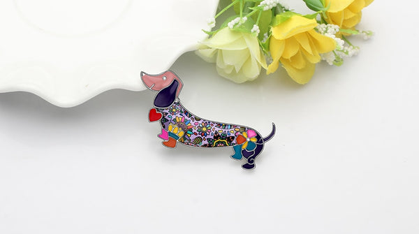 Statement Alloy Enamel Smile Dachshund Dog Brooches Clothes Scarf Decoration Jewelry Pin For Women Girls Gift Bijoux | Vimost Shop.