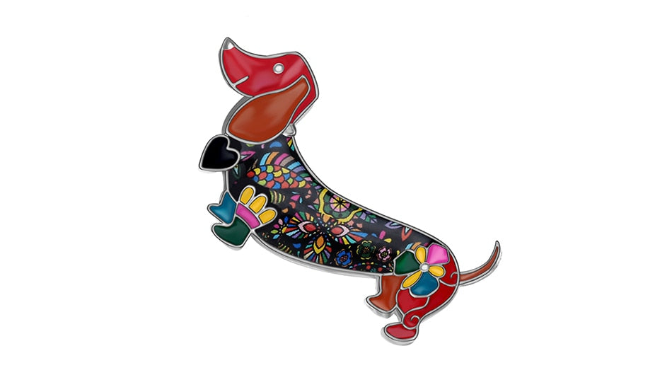 Statement Alloy Enamel Smile Dachshund Dog Brooches Clothes Scarf Decoration Jewelry Pin For Women Girls Gift Bijoux | Vimost Shop.