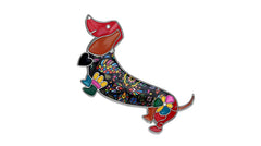 Statement Alloy Enamel Smile Dachshund Dog Brooches Clothes Scarf Decoration Jewelry Pin For Women Girls Gift Bijoux