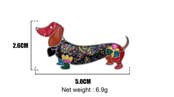 Statement Alloy Enamel Smile Dachshund Dog Brooches Clothes Scarf Decoration Jewelry Pin For Women Girls Gift Bijoux | Vimost Shop.
