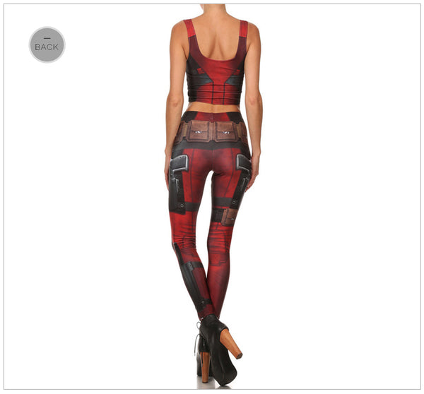 Star Wars Cosplay Costume For Women Wonder Captain America Deadpool Woman Croped Tops Leggings Sets | Vimost Shop.