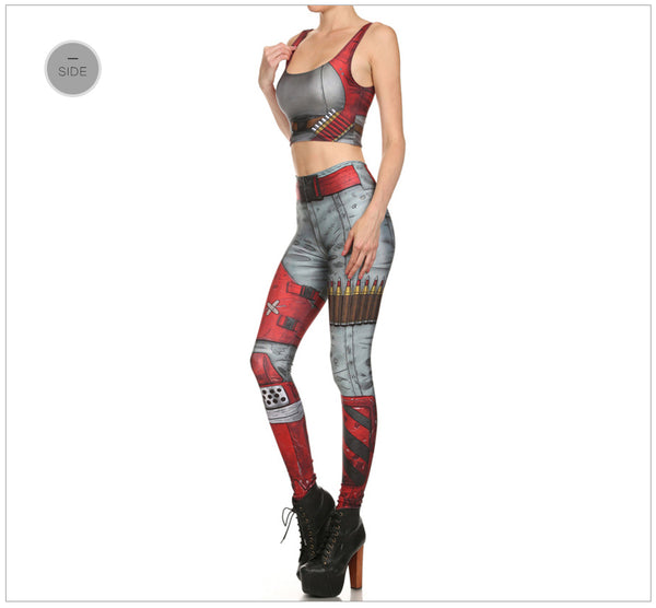 Star Wars Cosplay Costume For Women Wonder Captain America Deadpool Woman Croped Tops Leggings Sets | Vimost Shop.