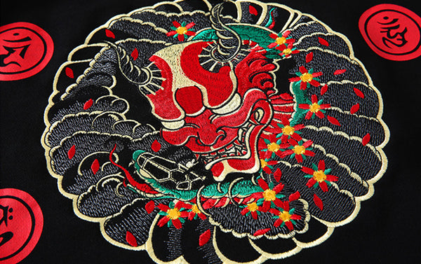 Harajuku Gothic Embroidery Satan Skull Sweatshirt | Vimost Shop.